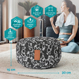 #DoYourYoga Yoga-Kissen Vishnu rund 30x30x15 cm mit Bio-Dinkelspelz, waschbarer Bezug, atmungsaktiv, wärmespeichernd, formanpassend.