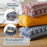 #DoYourYoga Yoga-Bolster Paravati - gefüllt mit Bio-Dinkelspelz, waschbarer Bezug mit Reißverschluss, Maße 67 x 22 x 13 cm, Style 1 Blau-Weiß.