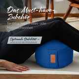 #DoYourYoga Yoga-Kissen Vishnu rund navyblau mit Bio-Dinkelspelz gefüllt für Yoga, Pilates und Meditation, stützt Wirbelsäule optimal.
