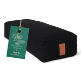 #DoYourYoga Yoga-Bolster Paravati gefüllt mit Bio-Buchweizenschalen, 67 x 22 x 13 cm, Schwarz, waschbarer Bezug aus Baumwolle.