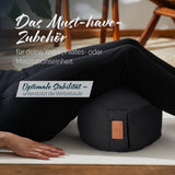 #DoYourYoga Yoga-Kissen Vishnu, rund 30x30x15 cm, schwarz, gefüllt mit Bio-Buchweizenschalen für Yoga, Pilates und Meditation.