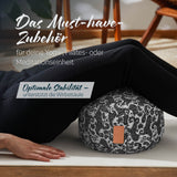#DoYourYoga Yoga-Kissen Vishnu rund 30x30x15 cm, Bio-Buchweizenschalen gefüllt, Baumwollbezug, Unterstützung für Yoga und Pilates.