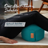 #DoYourYoga Yoga-Kissen Vishnu rund 30x30x15 cm dunkelgrün mit Bio-Buchweizenschalenfüllung für Yoga und Pilates