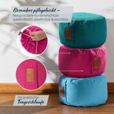#DoYourYoga Yoga-Kissen Vishnu rund 30x30x15 cm pink, mit Bio-Buchweizenschalen, waschbarem Bezug und praktischem Kordelverschluss.