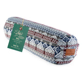 #DoYourYoga Yoga-Bolster Tarik, gefüllt mit Bio-Buchweizenschalen, 68x22x22 cm, stilvolles indisches Design, abnehmbarer Bezug.