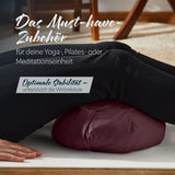 #DoYourYoga Yoga-Kissen Ganesh gefüllt mit Bio-Buchweizenschalen, Halbmond 45x30x14 cm in Braun, ideal für Meditation und Pilates.