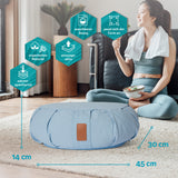 #DoYourYoga Yoga-Kissen Ganesh Halbmond 45x30x14 cm blau, waschbarer Bezug, organisches Material, atmungsaktiv, wärmespeichernd, formanpassend