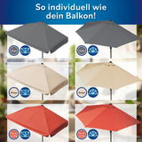 EASYmaxx Sonnenschirm mit UV-Schutz halbrund 270x140 cm, grau, rechteckig, handkurbel, für Wandmontage auf Balkon oder Terrasse.