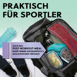GOURMETmaxx Glas-Frischhaltedosen Klick-it 725 ml im Sporttasche, luftdicht, aromafrisch und auslaufsicher für Post-Workout-Meal.
