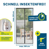 HOBERG Insektenschutzvorhang mit XXL-Magnetbändern 100x210 cm, luftdurchlässig, selbstklebend, montage ohne Bohren, robust und langlebig.