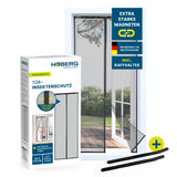 HOBERG Insektenschutzvorhang mit XXL-Magnetbändern 80x210 cm, luftdurchlässig, robust, selbstschließend für Balkontüren.