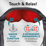 VITALmaxx Shiatsu Nackenmassagegerät mit 8 Massagebällen für Schultern & Nacken mit Wärmefunktion und einstellbarer Drehrichtung