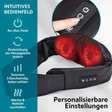 VITALmaxx Shiatsu Nackenmassagegerät mit 8 Massagebällen für Schultern & Nacken mit Bedienelementen für Wärme, Rotlicht, Richtung und Geschwindigkeit