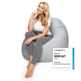 LUMALAND Flexi Comfort Sitzsack Hellgrau, ergonomisch, weich, flexibel, komfortables Bean Bag Sitzkissen Medium 142 x 84 cm