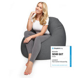LUMALAND Flexi Comfort Sitzsack Dunkelgrau Medium 142x84 cm mit ergonomischem Design für höchsten Sitzkomfort und modernes Wohnambiente.