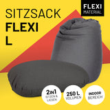 LUMALAND Flexi Comfort Sitzsack - Premium Bean Bag Sitzkissen in Dunkelgrau, 2in1 Sitzen & Liegen, 250L Volumen, Indoor Bereich.