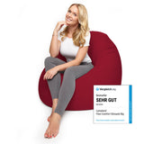 LUMALAND Flexi Comfort Sitzsack Rot Medium 142x84 cm mit ergonomischem Design für komfortables Sitzen und Entspannen im Wohnbereich.