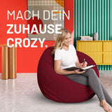 LUMALAND Flexi Comfort Sitzsack Rot, Medium 142x84 cm, weicher Premium Bean Bag, ideal für entspanntes Sitzen und Arbeiten zuhause.