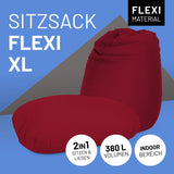 LUMALAND Flexi Comfort Sitzsack - Premium Bean Bag Sitzkissen in Rot, flexibel, 155 x 100 cm, ideal für Indoor-Bereich.