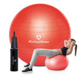 #DoYourFitness Gymnastikball inkl. Ballpumpe – roter Fitness Sitzball 65 cm, vielseitig für Sport, Pilates, Reha und Büro geeignet.