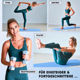 #DoYourFitness Fitnessmatte blau 183x61x1,5 cm, rutschfest und robust für Yoga, Gymnastik, Pilates, Aerobic und Krafttraining indoor & outdoor.