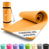 #DoYourFitness Fitnessmatte orange, 183x61x2 cm, rutschfest, robust, soft, platzsparend, mit Tragegurt für In- & Outdoor-Training.