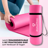 #DoYourFitness Fitnessmatte - In- & outdoor - Yoga, Gymnastik 183x61x2 cm in Pink, leicht zusammenrollbar mit praktischem Tragegurt.