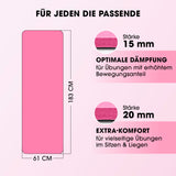 #DoYourFitness Fitnessmatte Pink 183x61x2 cm, rutschfest, robust, für Yoga, Gymnastik, In- & Outdoor, mit optimaler Dämpfung und Komfort.