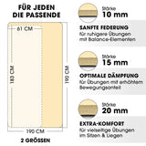#DoYourFitness Fitnessmatte Hell Beige 183x61x1,5 cm rutschfest, robust, ideal für Yoga, Gymnastik In- & Outdoor, mit weicher Dämpfung.