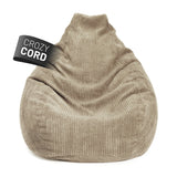 LUMALAND Sitzsack GIANT aus der Cord-Reihe 135 x 100 cm mit softem, waschbarem Bezug in Beige und trendigem Vintage-Look.
