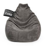 LUMALAND Sitzsack GIANT aus der Cord-Reihe, 135 x 100 cm, weicher waschbarer Bezug in Grau, modernes und gemütliches Design