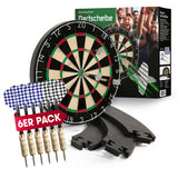 #DoYourDart Sisal-Dartscheibe mit selbstschließender Faser, Surround, 6 Dartpfeilen und Wandaufhängung im Komplettset.