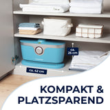 CLEANmaxx Hemdenbügler PRO für Oberbekleidung in Blau, kompakt und platzsparend, ideal für automatisches Trocknen und Bügeln.