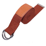 #DoYourYoga Yogagurt Amita mit stabilem Metall-Ring-Verschluss, 260 x 3,8 cm, Schoko, für optimale Yogastütze.