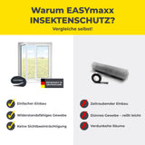 EASYmaxx Moskitonetz für Fenster bis 110 x 130 cm mit selbstklebendem Klettband für einfachen, stabilen Insektenschutz ohne Sichtbeeinträchtigung.