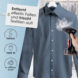 CLEANmaxx 2in1-Dampfbürste glättet und frischt Hemden schnell auf, entfernt effektiv Falten mit 1600 Watt Leistung.