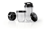 GOURMETmaxx Zubehörset L für Mr. Magic Power 400 Pro mit Mixbechern, Kreuzklingenaufsatz und verschiedenen Deckeln, vielseitig einsetzbar.