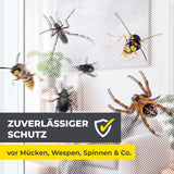 EASYmaxx Moskitonetz für Fenster bis 150 x 180 cm mit selbstklebendem Klettband schützt effektiv vor Insekten.