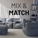 LUMALAND Sitzsack-Sofa Sessel - Kombinierbar mit dem Modularen System - 400 L - Navyblau als bequemes, modulares Wohnmöbel.