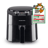 GOURMETmaxx Heißluft-Fritteuse Mechanisch 4,5 l Schwarz mit Timer, automatischer Abschaltung und spülmaschinenfestem Frittierkorb.