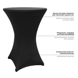LUMALAND Stehtischhusse Ø 80-85 cm Schwarz, pflegeleicht, langlebig, abwischbar, perfekte Passform für Stehtisch- und Bistrotisch-Bezug.