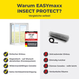 EASYmaxx Insect Protect Insektenschutzgitter mit Magnet für Fenster, einfach montierbar, magnetisch, widerstandsfähig und lichtdurchlässig bis 150x180cm