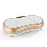VITALmaxx Vibrationstrainer mit Expanderbändern weiß/champagner, kompakt, rutschfeste Standfläche, LC-Display, 99 Vibrationsstufen, Ganzkörpertraining.