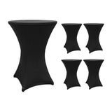 LUMALAND Stehtischhusse Ø 80-85 cm Schwarz 5er-Set, elegante, abwischbare und waschbare Tischhusse für Stehtische und Bistrotische.