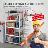 EASYmaxx 2 in 1 Schwerlastregal & Werkbank, 180x90x40 cm, Metall, 875 kg Traglast, ohne Bohren, für Werkstatt und Garage.
