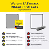EASYmaxx Insect Protect Teleskop-Insektenschutzgitter mit Netz anthrazit für schnellen Einbau ohne Zuschneiden und widerstandsfähiges Gewebe.