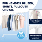 CLEANmaxx Hemdenbügler PRO STEAM mit Teleskopstange und Reißverschluss für große Größen, ideal für Hemden, Blusen, Shirts u. Pullover.