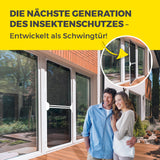 EASYmaxx Insect Protect Teleskop-Insektenschutzgitter Schwingtür mit Alurahmen und integriertem Netz schützt effektiv vor Insekten.