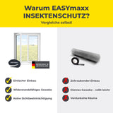 EASYmaxx Moskitonetz für Fenster bis 150 x 180 cm mit selbstklebendem Klettband, einfacher Einbau und widerstandsfähiges Gewebe.
