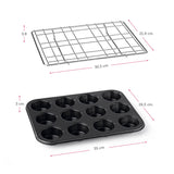 CuCap Backblech mit Zentrierhilfe für Muffins & Cupcakes, stabile Backhilfe zur optimalen Ausrichtung von bis zu 12 CuCap Förmchen.